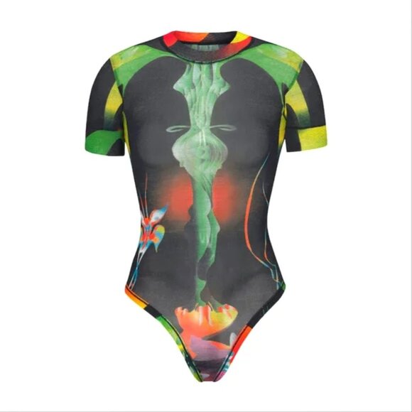 SKIMS Summer Mesh Bodysuit Obsidian Skims_XS - Picture 1 of 10